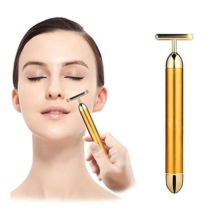 24K Gold Energy Beauty Bar — Electric Facial Massage Roller